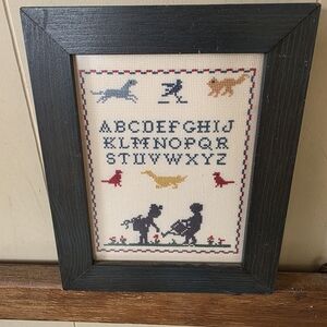 Framed Alphabet Cross Stitch Art